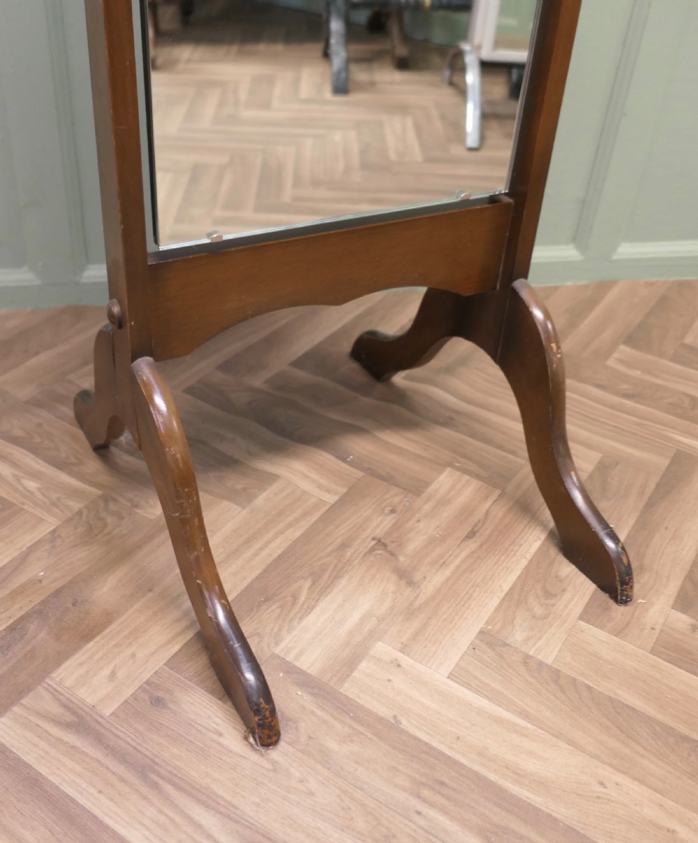 Art Deco Bevelled Top Cheval Mirror View IV
