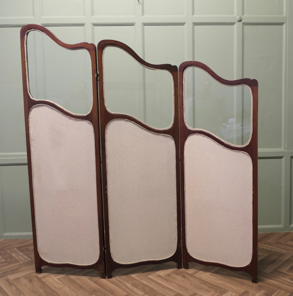19th Century Carved Upholstered Dressing Screen View III