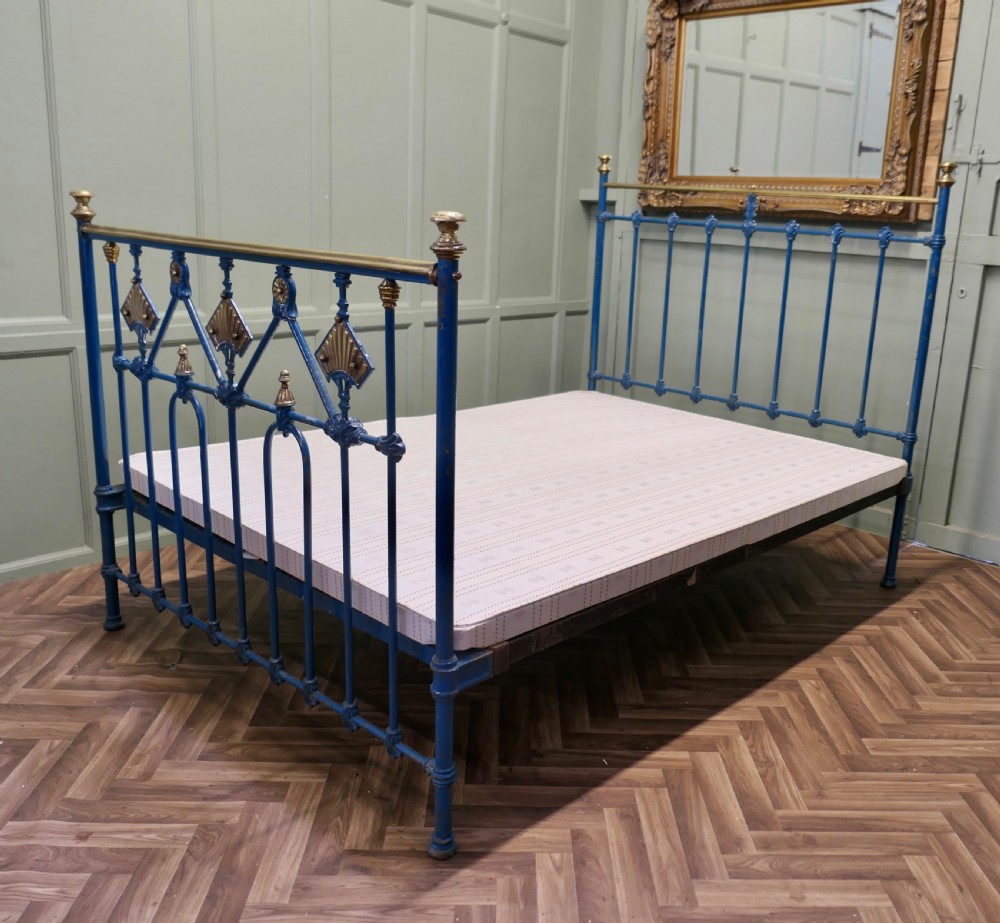 Art Deco Brass and Iron Double Bed