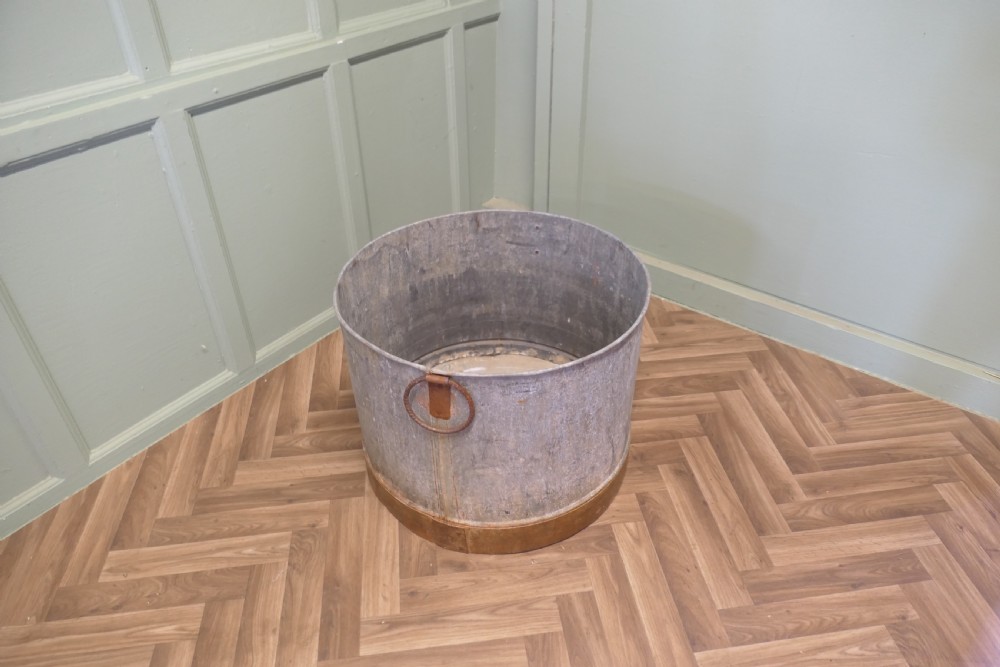 Large Galvanised Steel and Iron Cauldron Log Bin View III