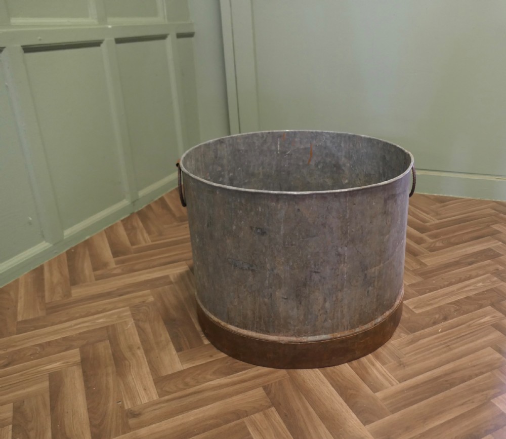 Large Galvanised Steel and Iron Cauldron Log Bin View IV