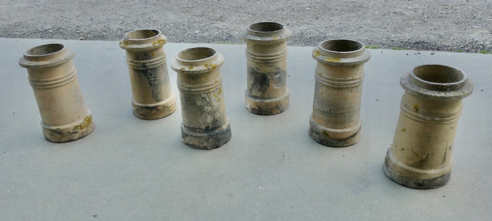 6 Matching Victorian Chimney Pots 