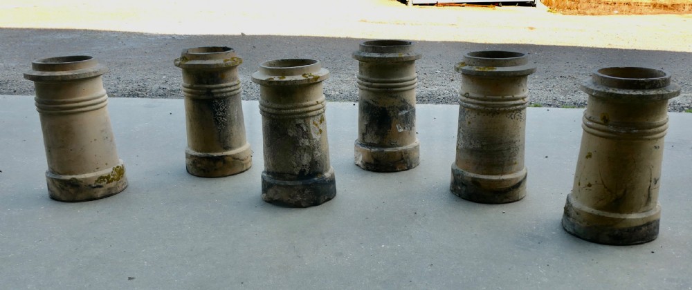 6 Matching Victorian Chimney Pots  View II