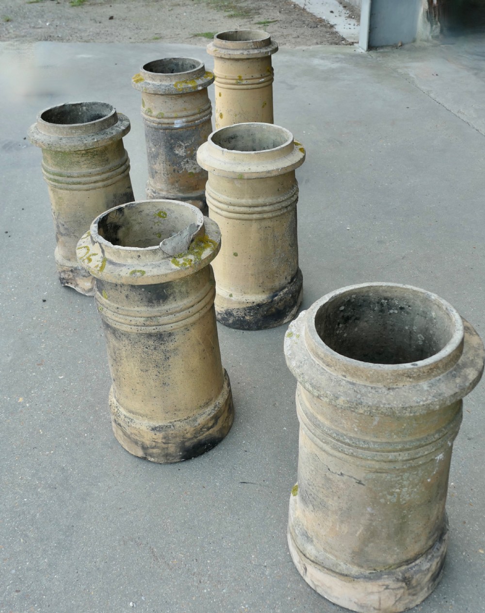 6 Matching Victorian Chimney Pots  View V