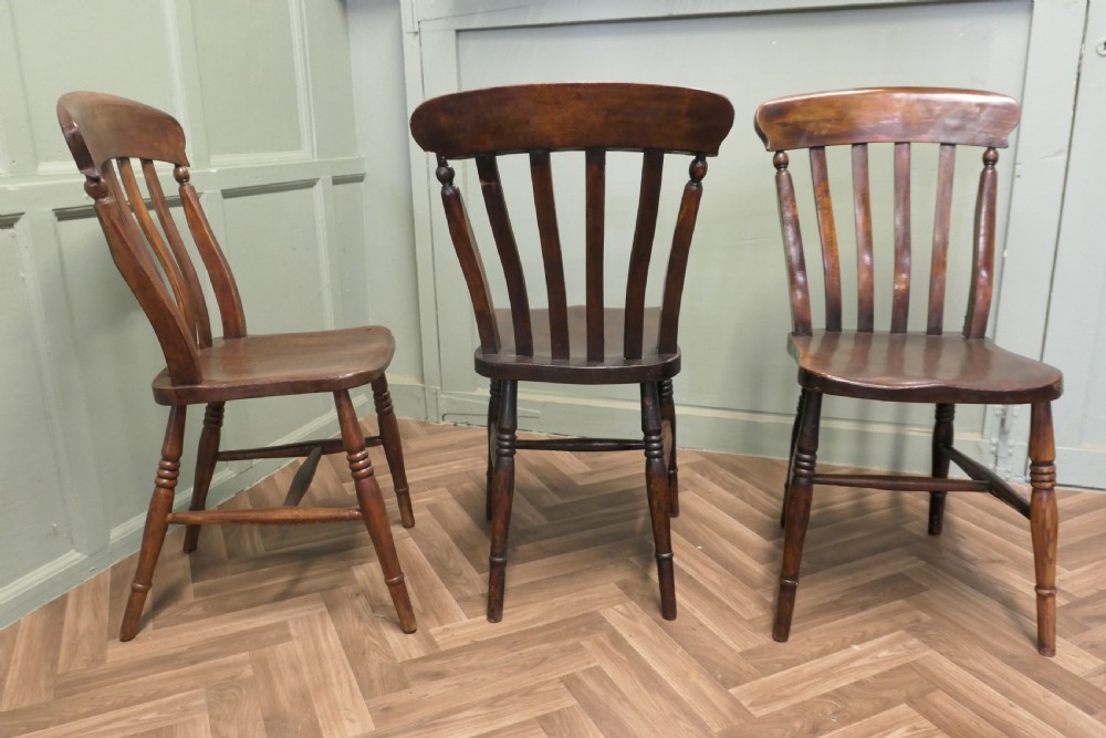5 Victorian Slat Back Farmhouse Kitchen Chairs View II