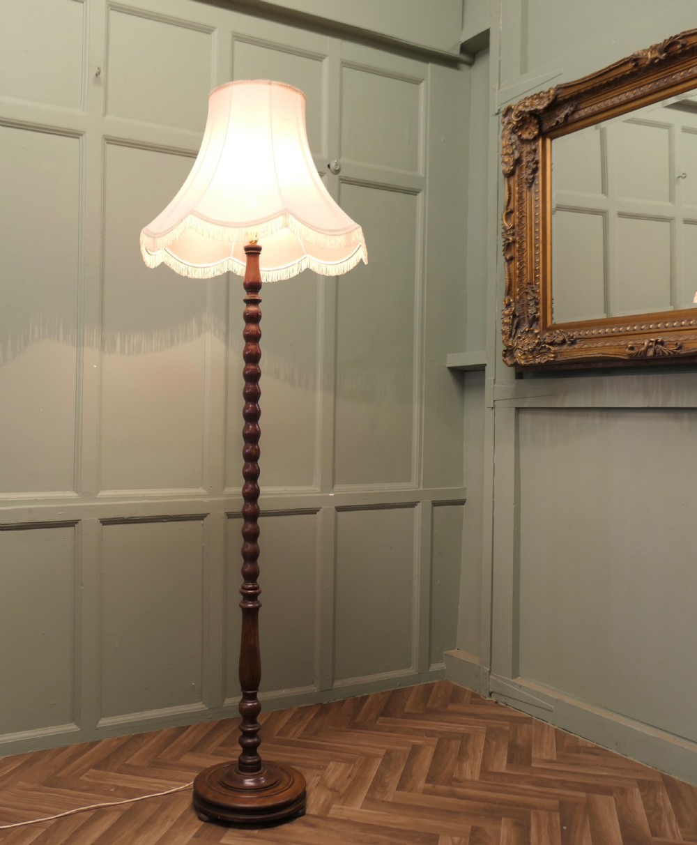 Turned Oak Floor Lamp, Standard Lamp View II