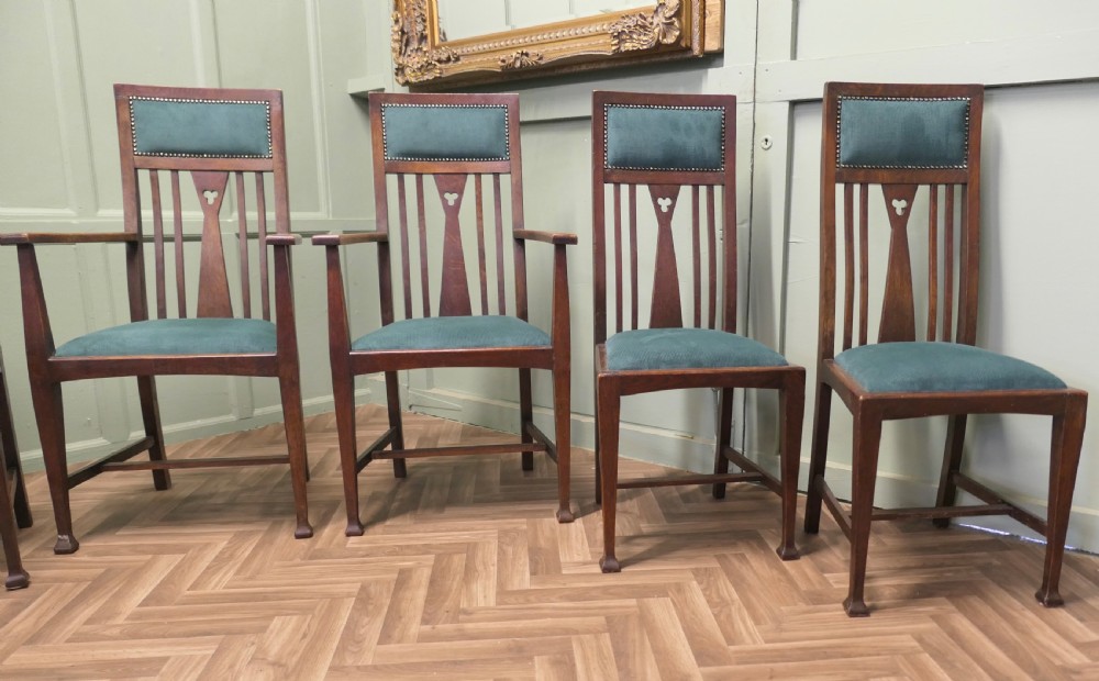 Set of 6 Arts and Crafts Dining Chairs  View III