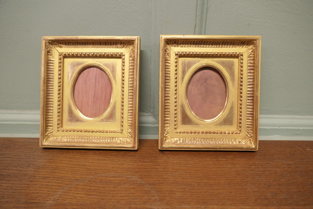 A Pair of French 19th Century Gold Leaf Miniature Frames