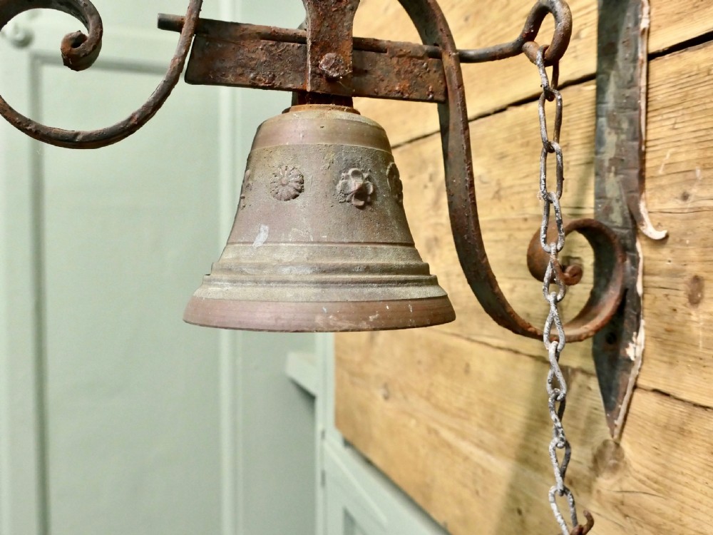 19th Century Bronze Alpine Front Door Bell View V