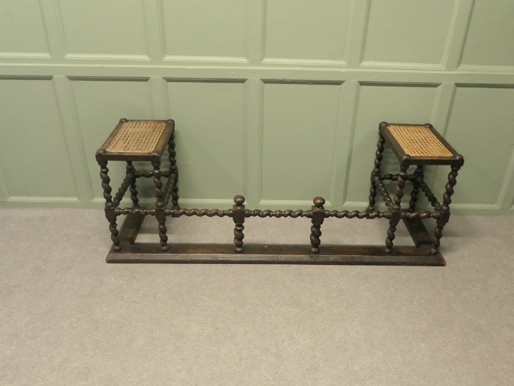 A Gothic Oak Barley Twist Bergere Club Fender View III