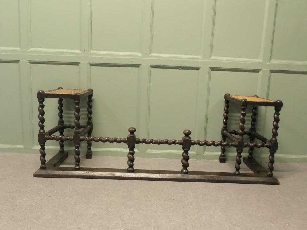 A Gothic Oak Barley Twist Bergere Club Fender View V