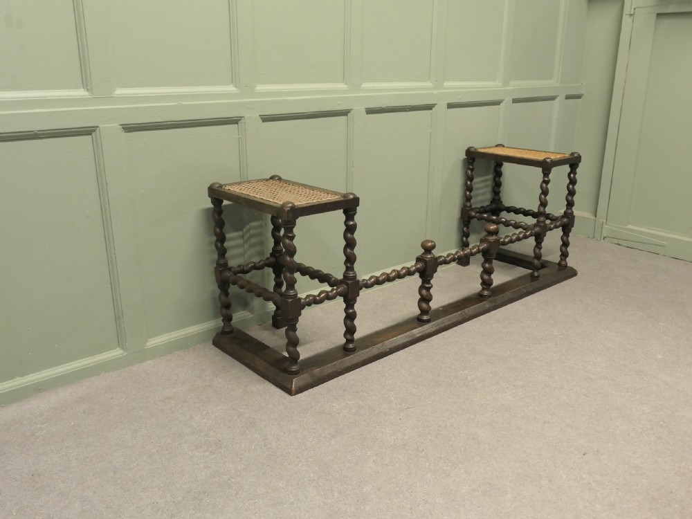A Gothic Oak Barley Twist Bergere Club Fender View VI