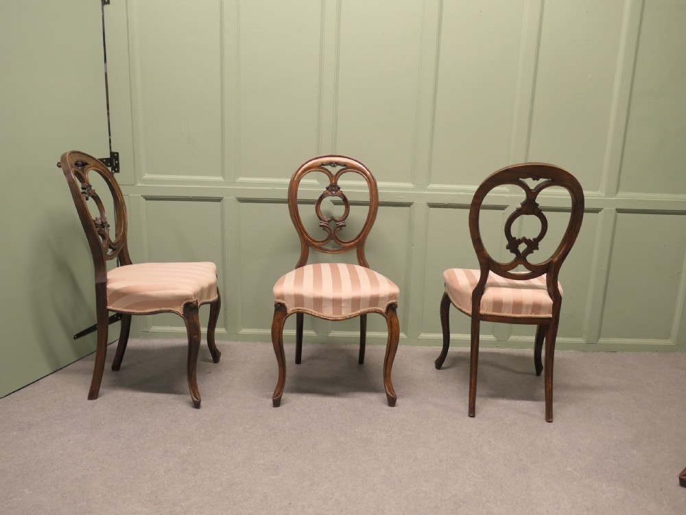 Set of 5 Victorian Balloon Back Dining Chairs  View V