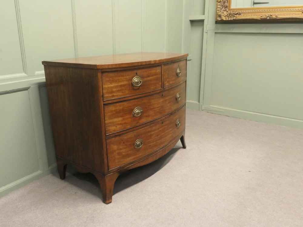 Victorian Mahogany Bow Front Chest Of Drawers View V