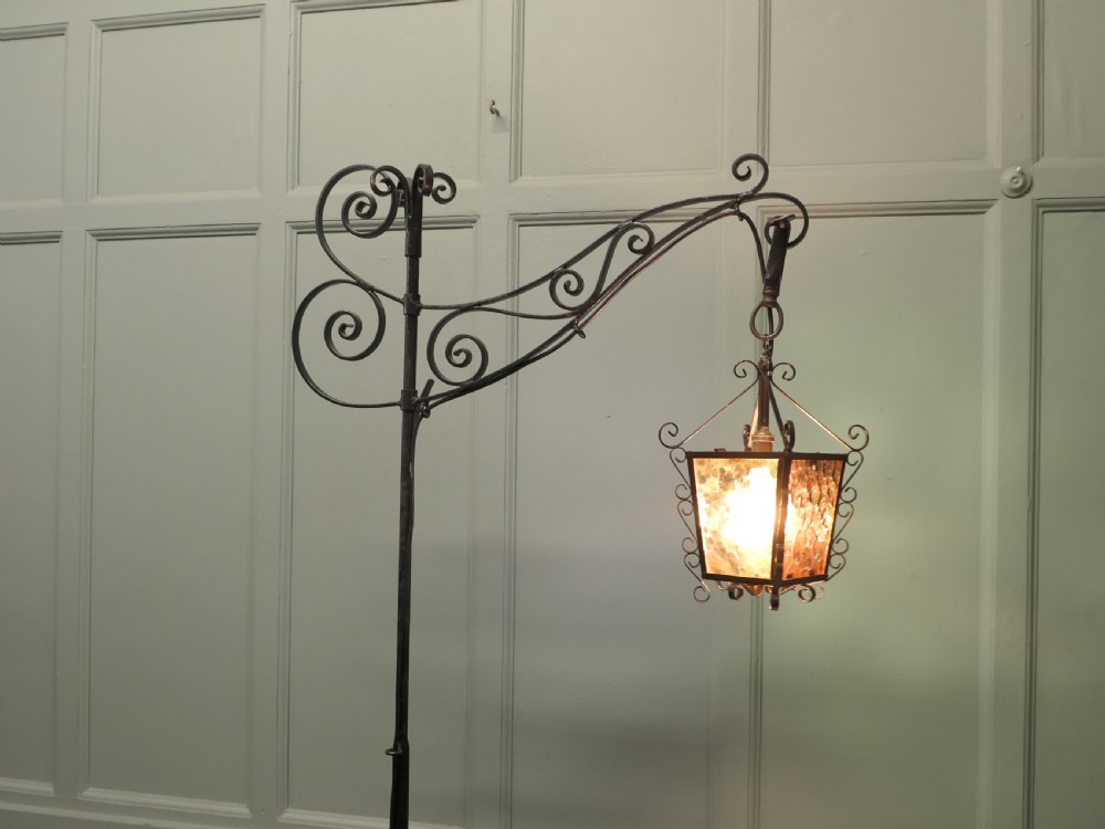 Floor Standing Wrought Iron Reading or Tavern Lamp View IV