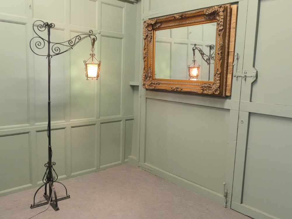 Floor Standing Wrought Iron Reading or Tavern Lamp View V