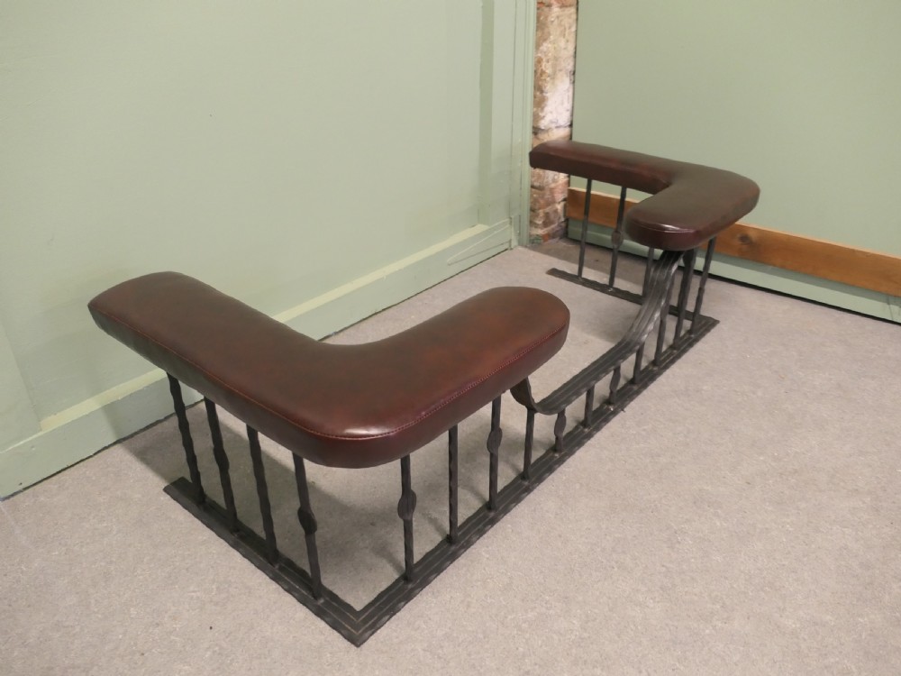 Decorative Wrought Iron and Leather Club Fender View II