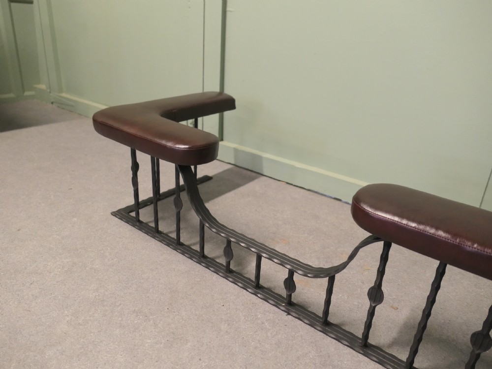 Decorative Wrought Iron and Leather Club Fender View III