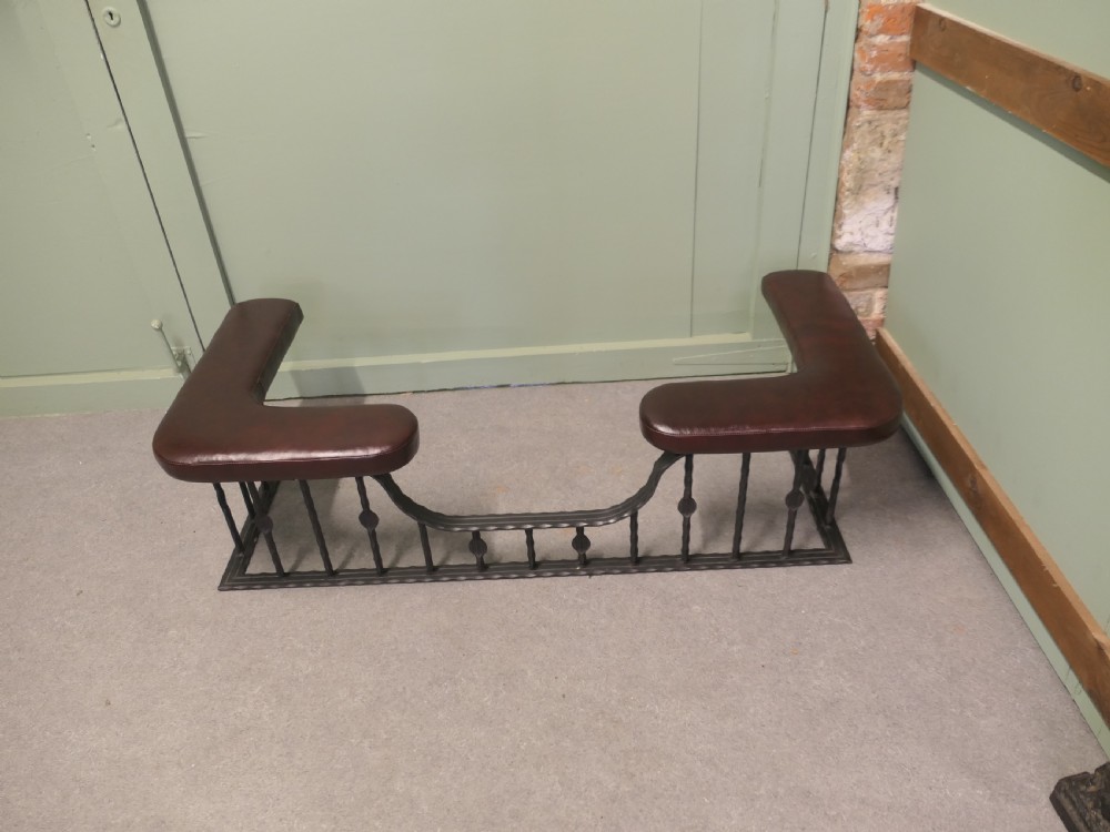 Decorative Wrought Iron and Leather Club Fender View IV
