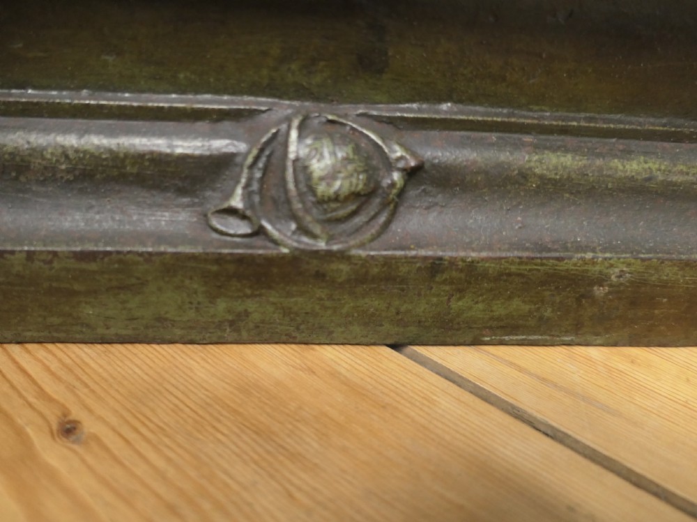 A patinated bronze sculpture of a hunting hound in a pointing posture mounted on a stepped rectangular plinth base. View VII