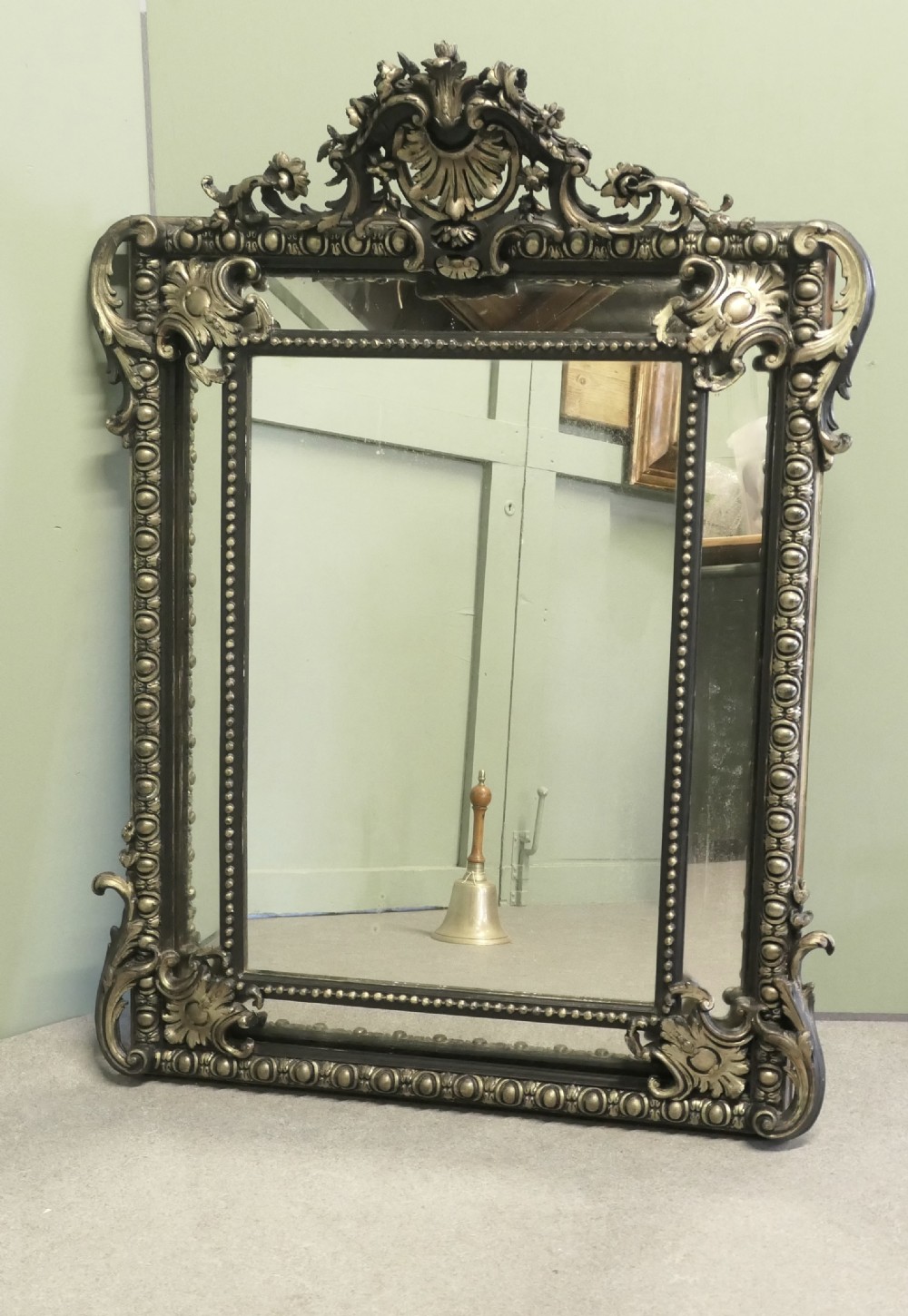 A Large Napoleon III French Cushion Mirror View II