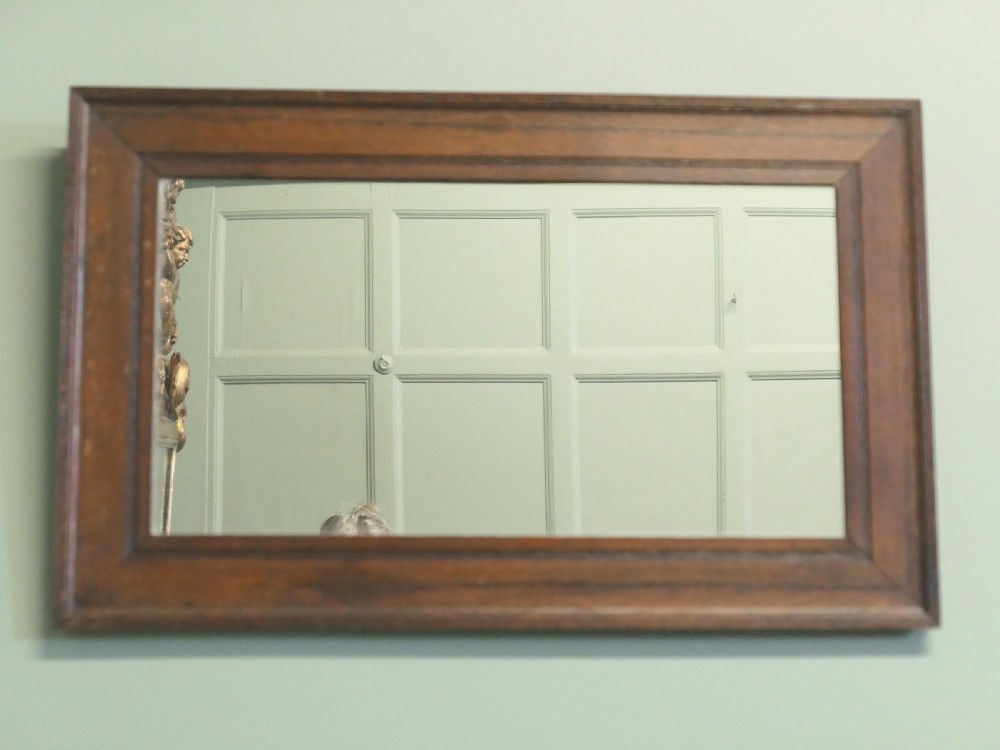 A Good Plain Oak Wall Mirror View II