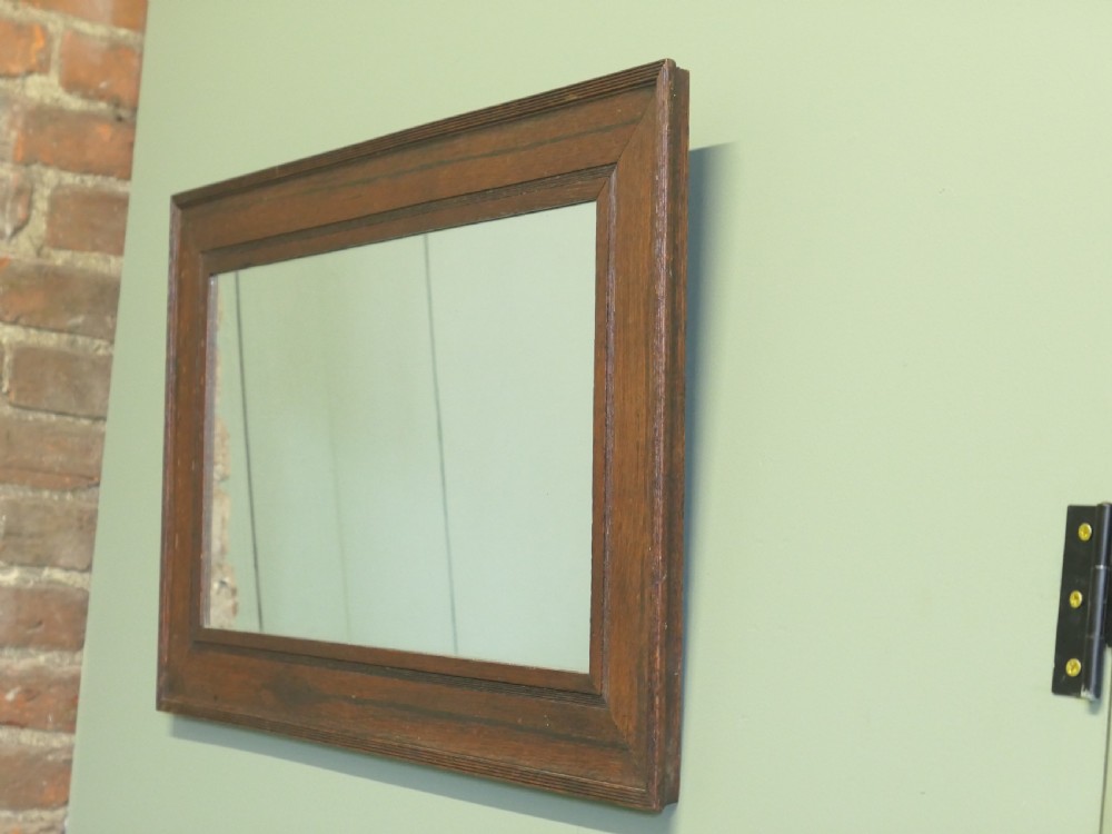 A Good Plain Oak Wall Mirror View V