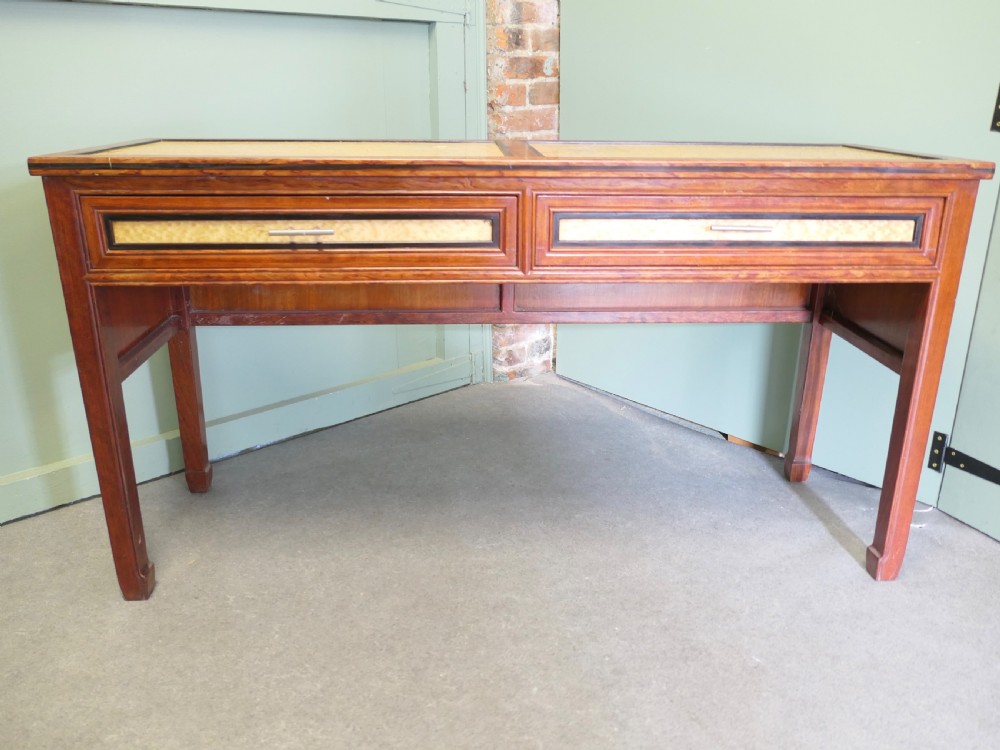 Art Deco Style Walnut and Maple Reception Desk