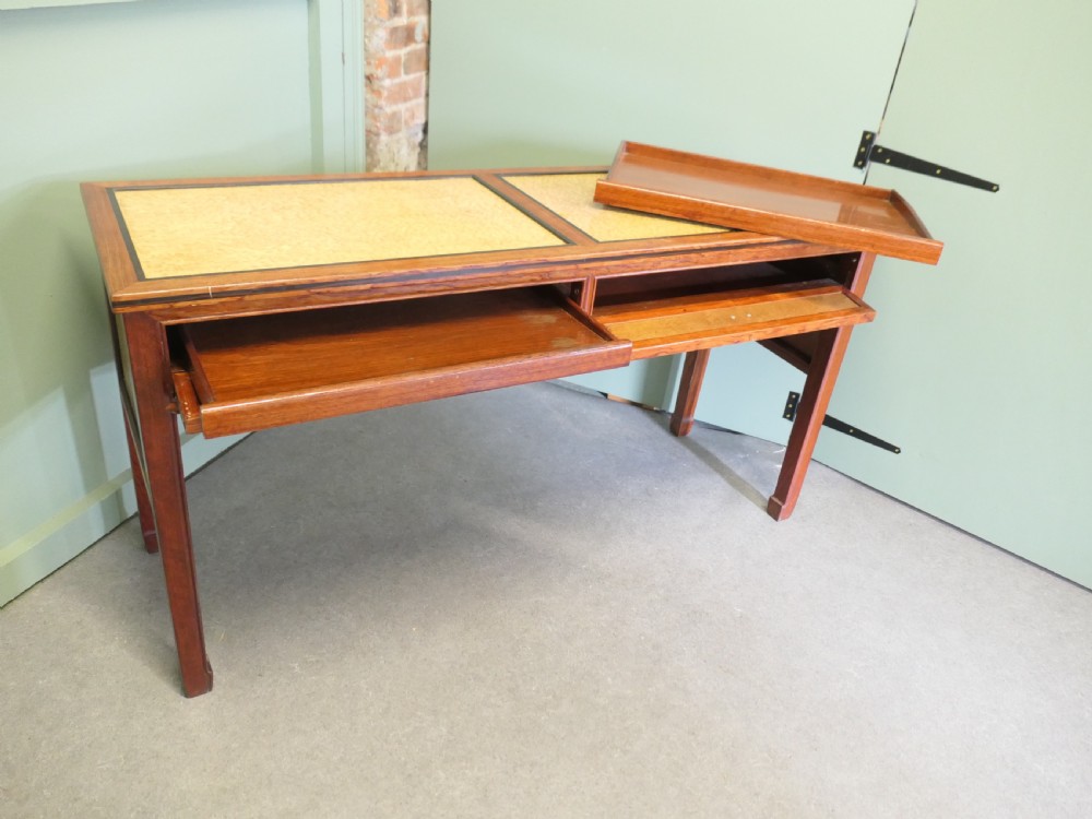 Art Deco Style Walnut and Maple Reception Desk View III