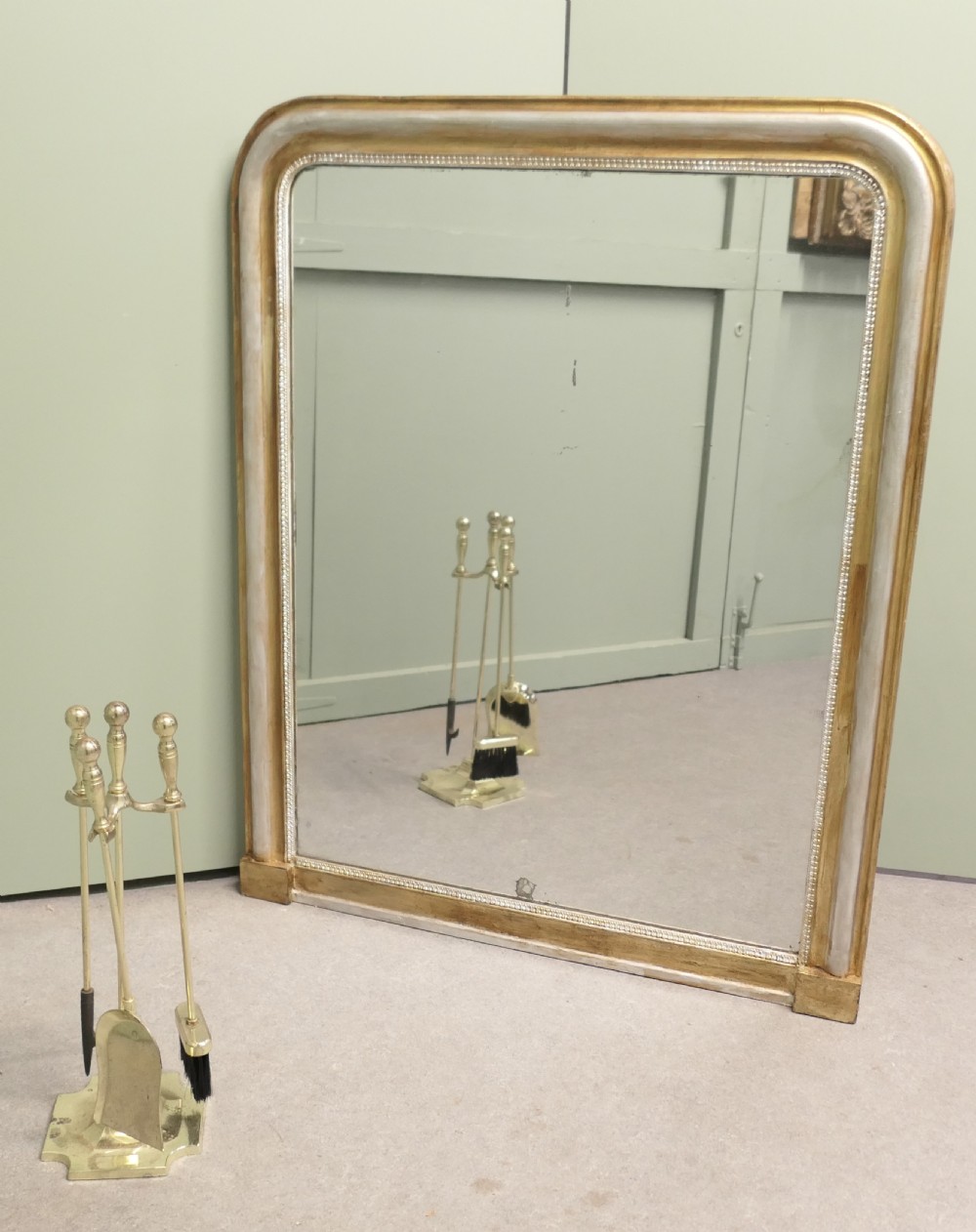 Tall French Silver and Gold Louis Philippe Wall Mirror View II