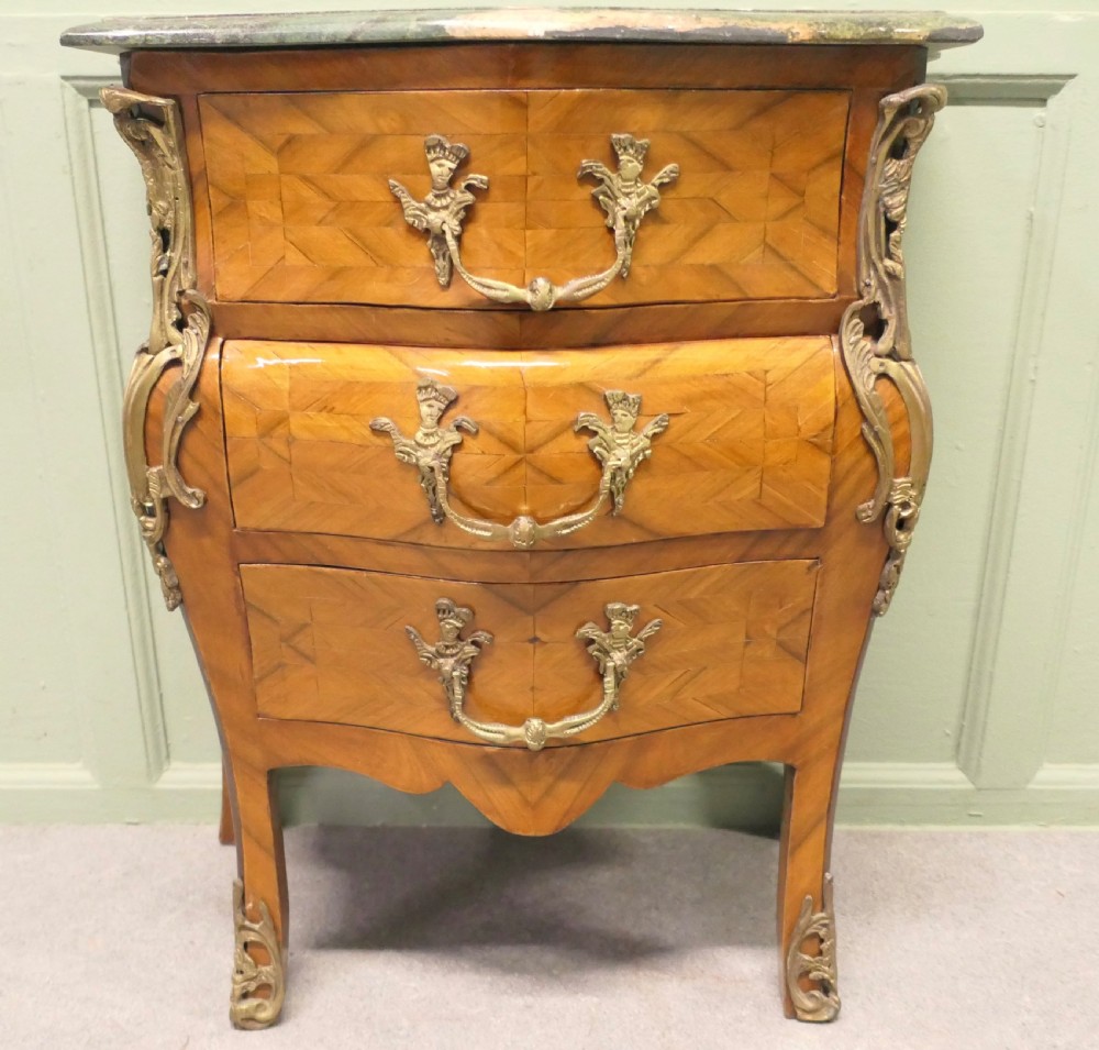 Petite French Louis XV Style Bombe Commode, Chest of Drawers View III