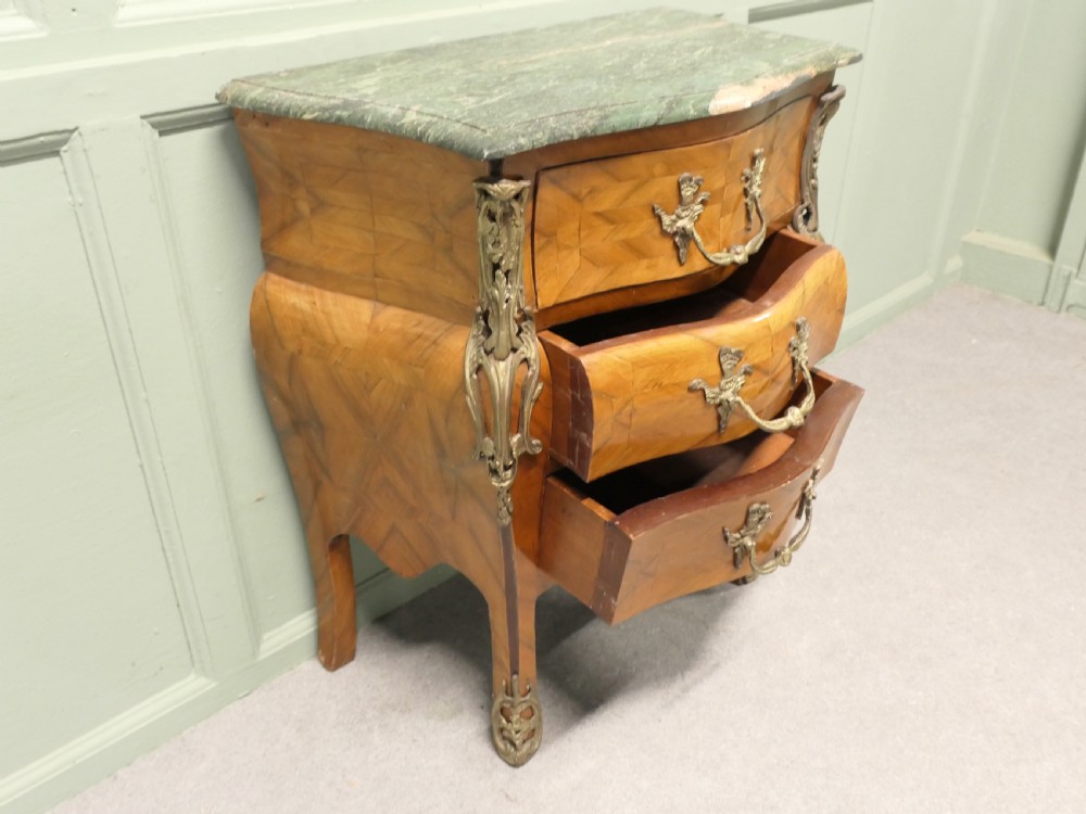 Petite French Louis XV Style Bombe Commode, Chest of Drawers View V