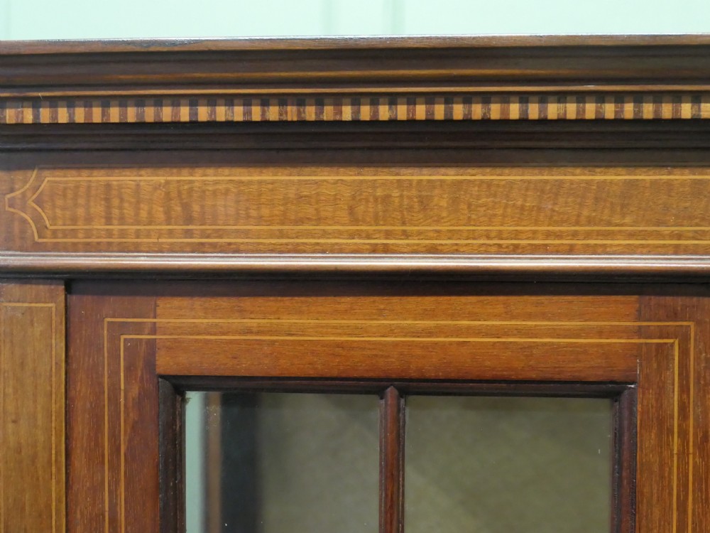 Tall Edwardian Bow Front Glazed Display Cabinet View III