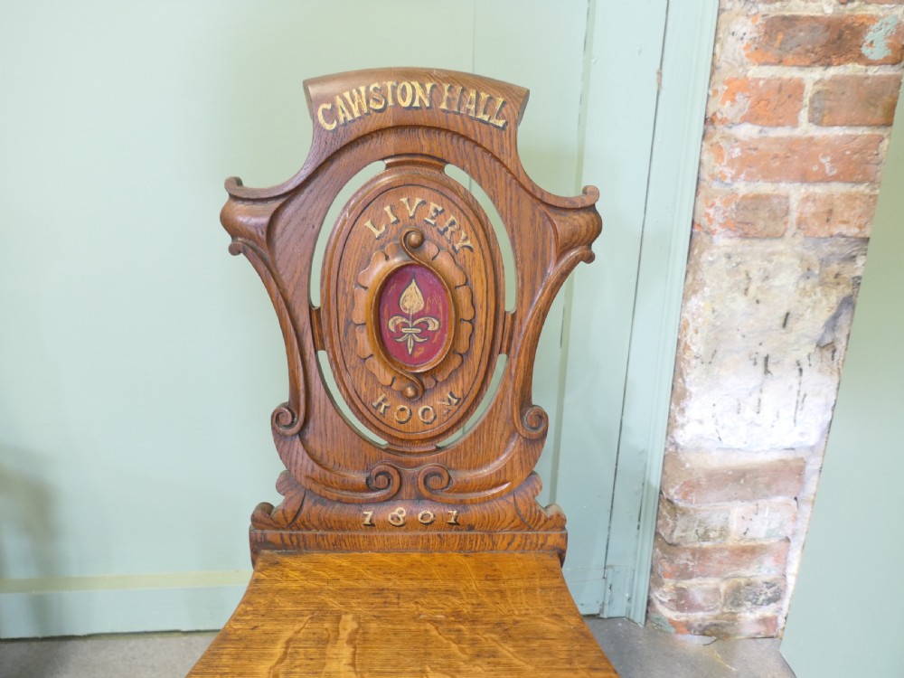 19th Century Golden Oak Hall Chair View III