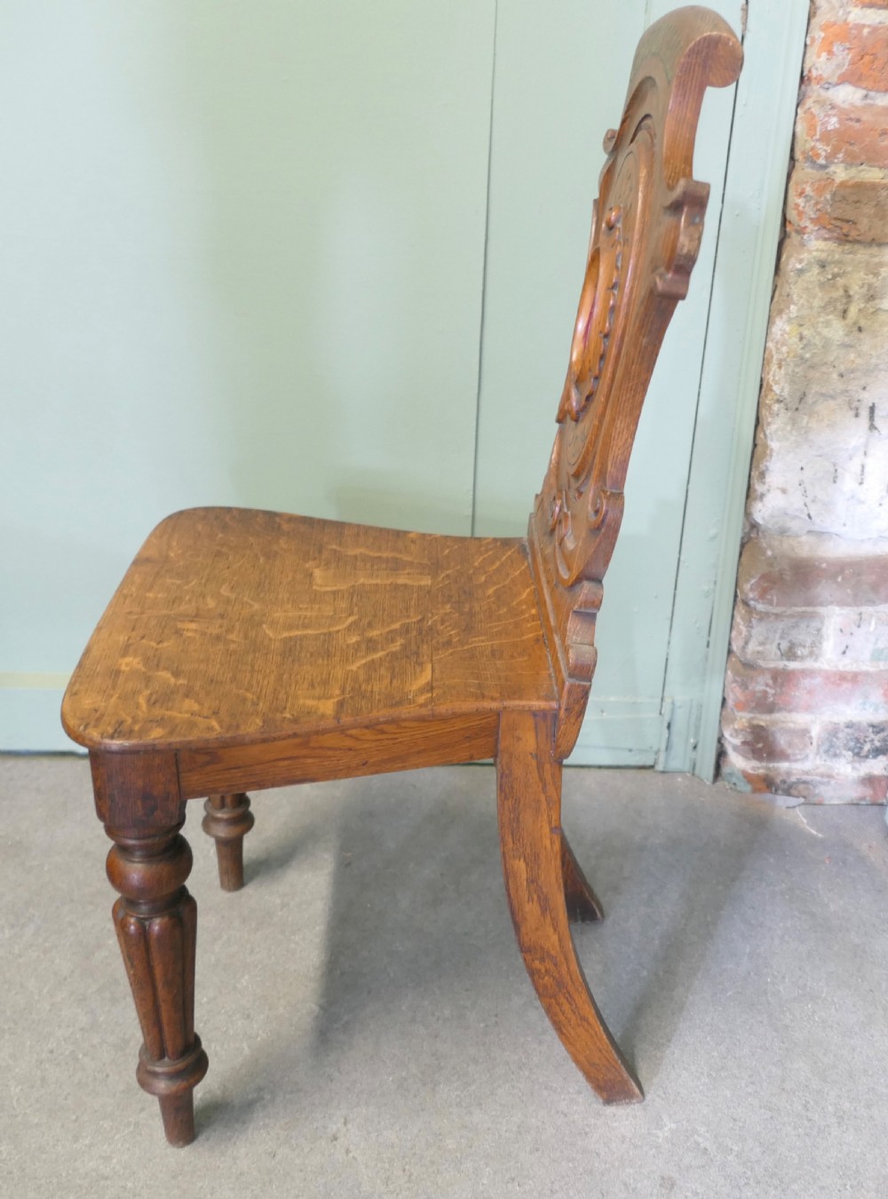 19th Century Golden Oak Hall Chair View IV