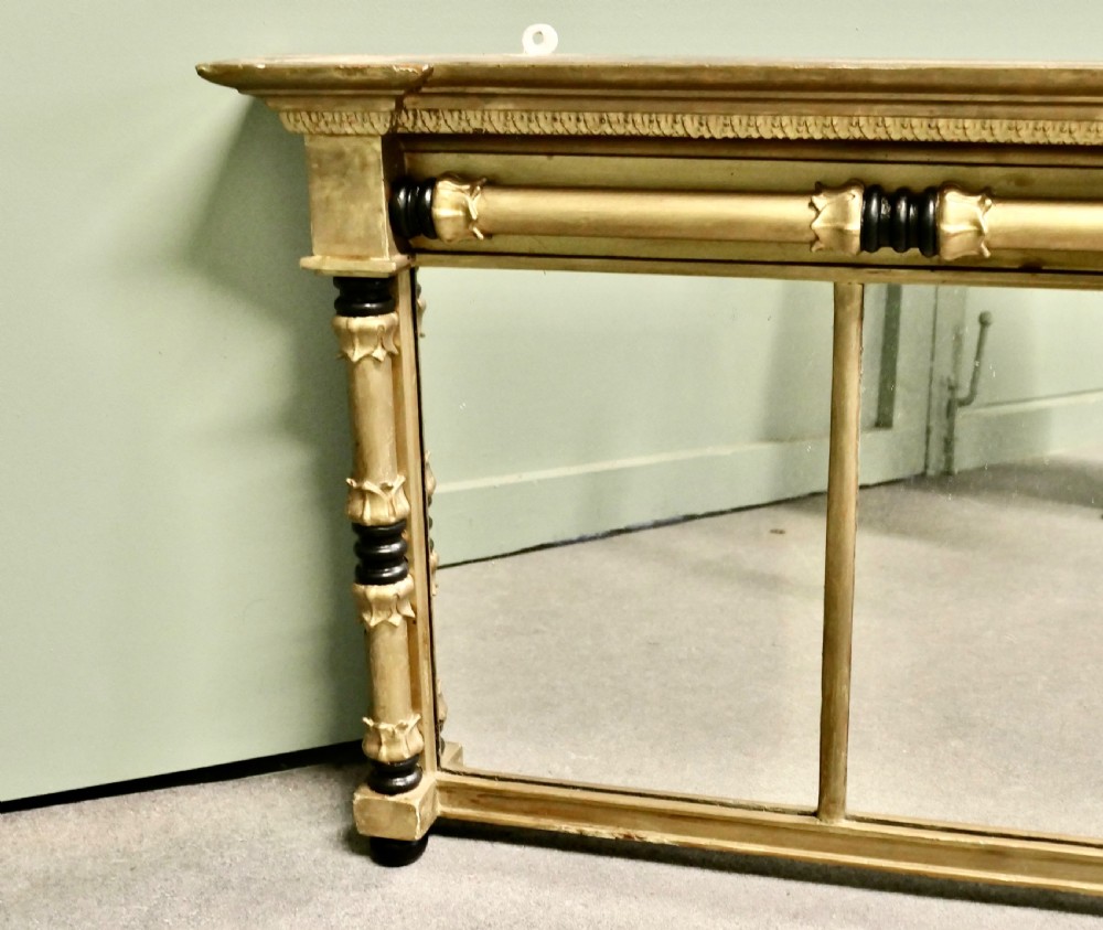 Regency Triple Plate Gilt Mirror or Over Mantle  View II