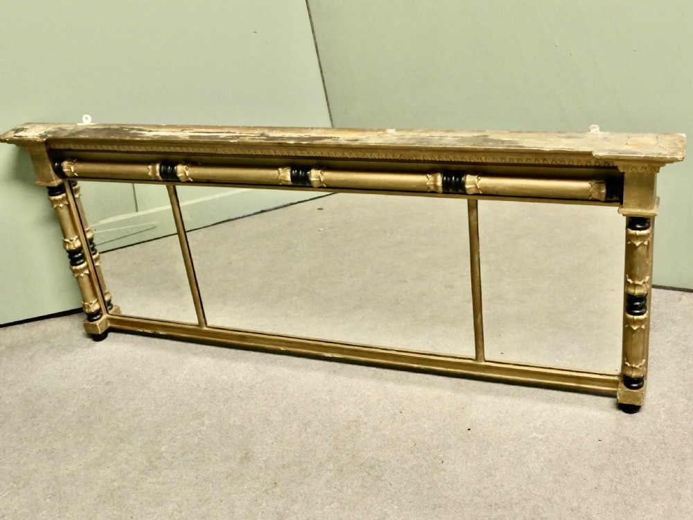 Regency Triple Plate Gilt Mirror or Over Mantle  View IV