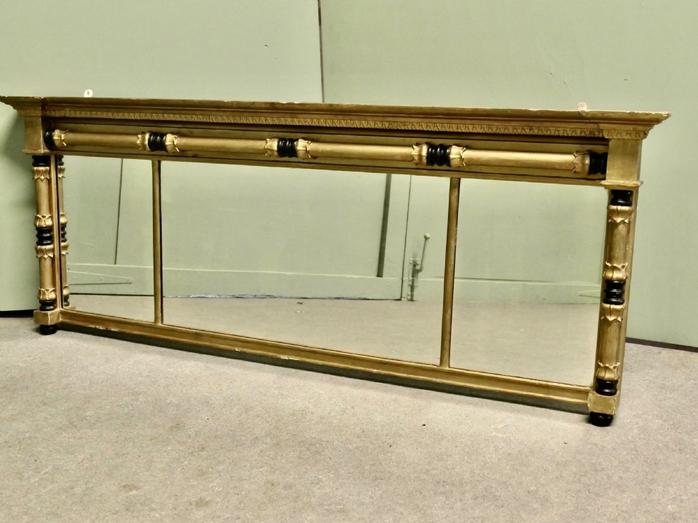 Regency Triple Plate Gilt Mirror or Over Mantle  View V