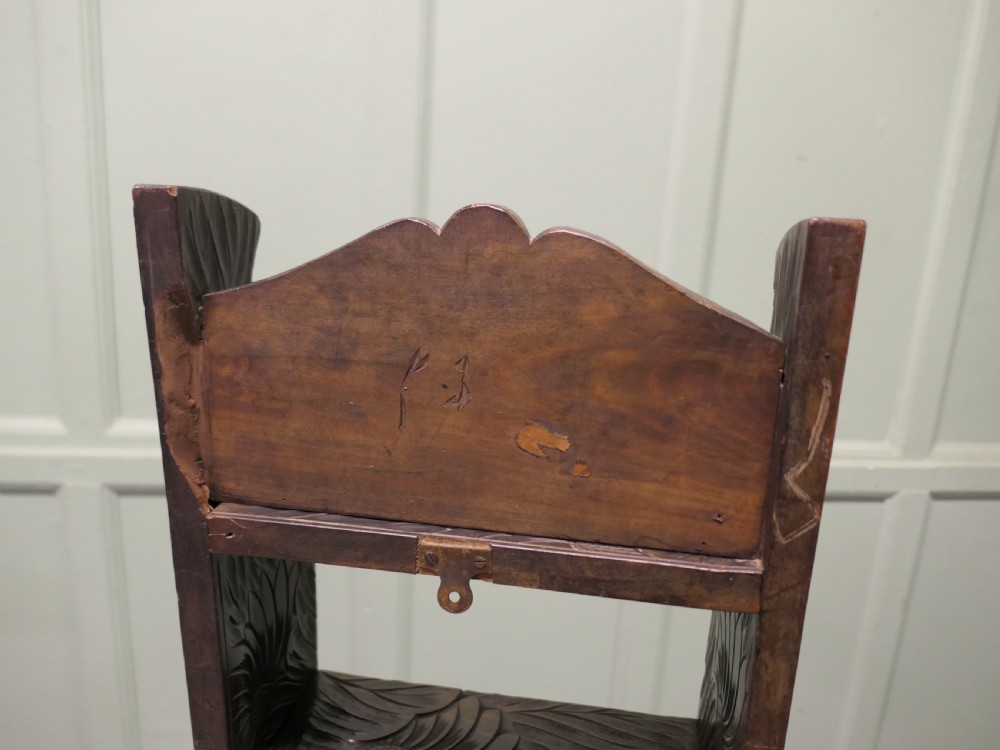 Japanese Liberty Arts and Crafts Tall Bookcase Carved with Sunflowers
 View IV