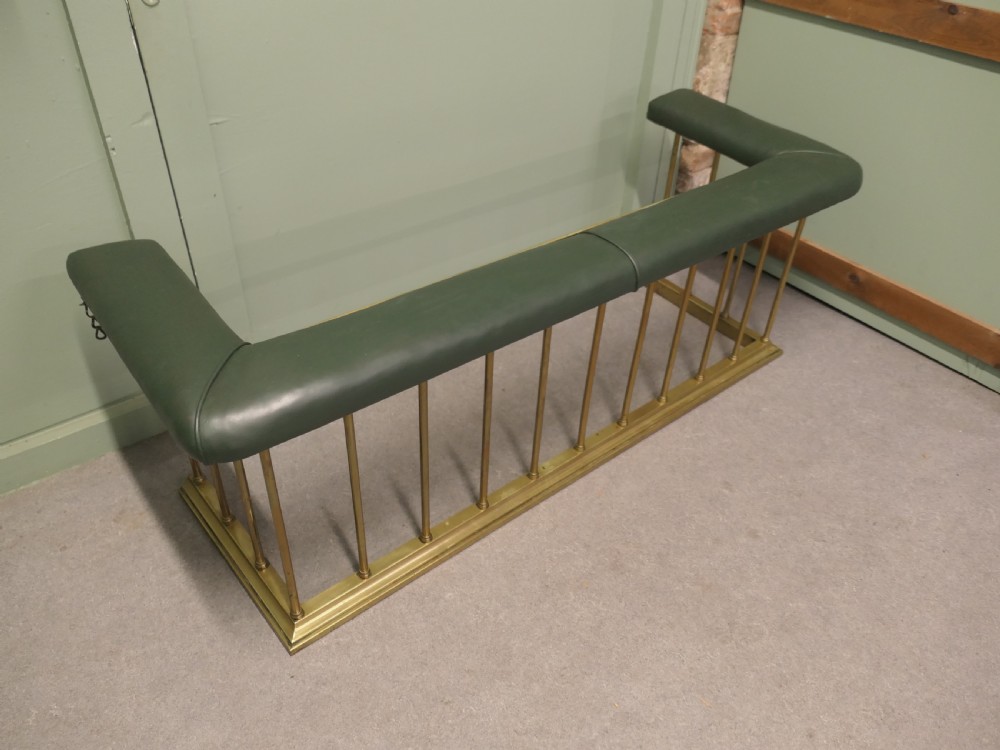 Brass and Green Leather Club Fender  View II