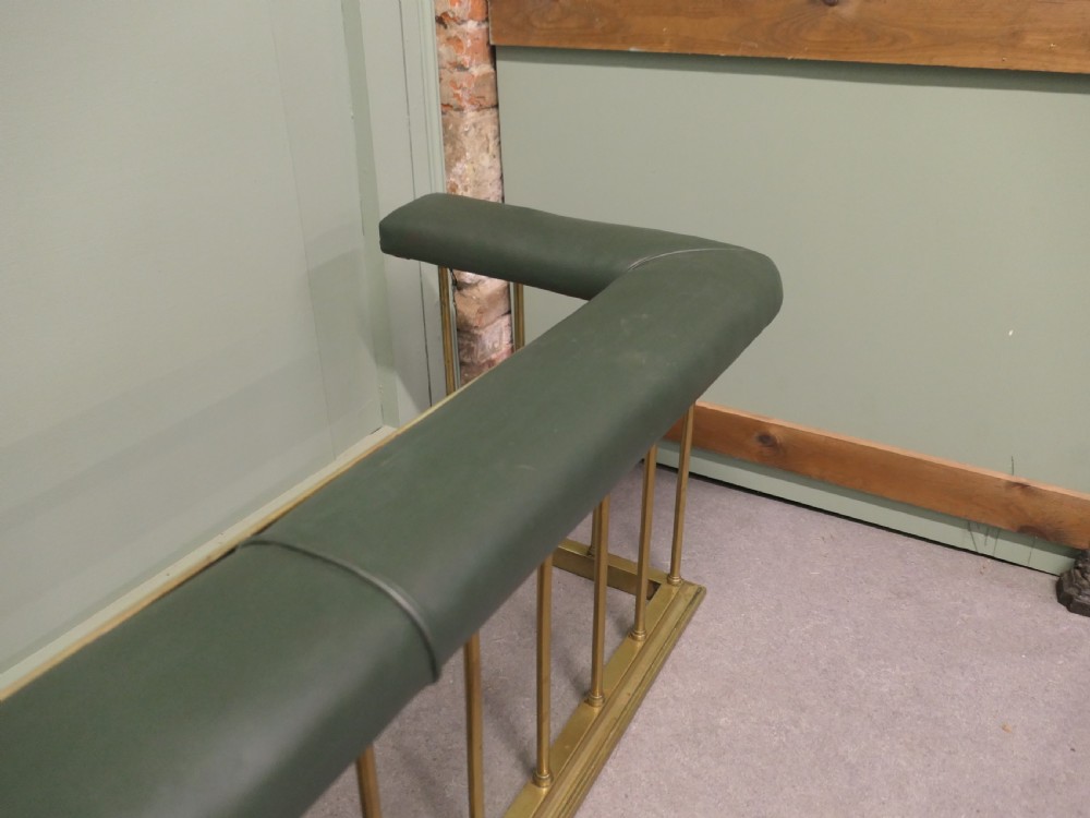 Brass and Green Leather Club Fender  View III