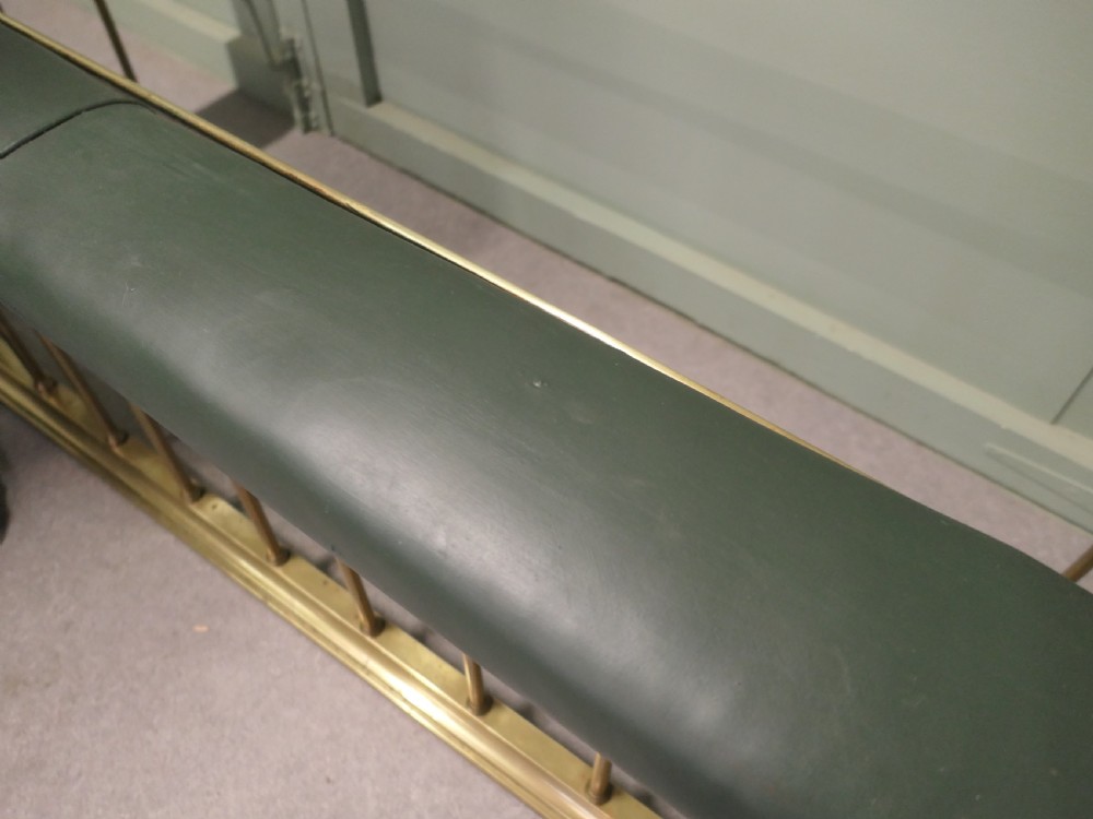 Brass and Green Leather Club Fender  View IV