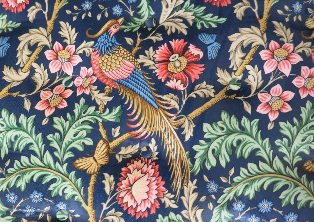 A set of six Victorian mahogany balloon-back dining chairs with carved mid-rails and blue floral patterned velvet seats. View IV