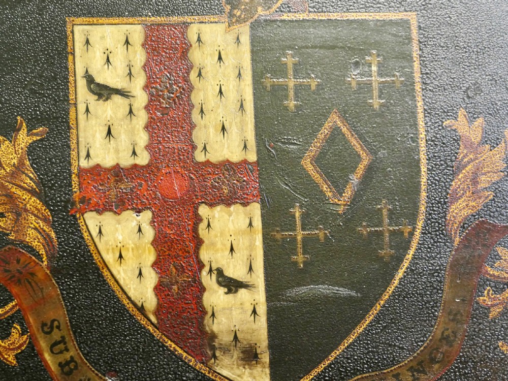 Oil on Board of a Heraldic Crest View II