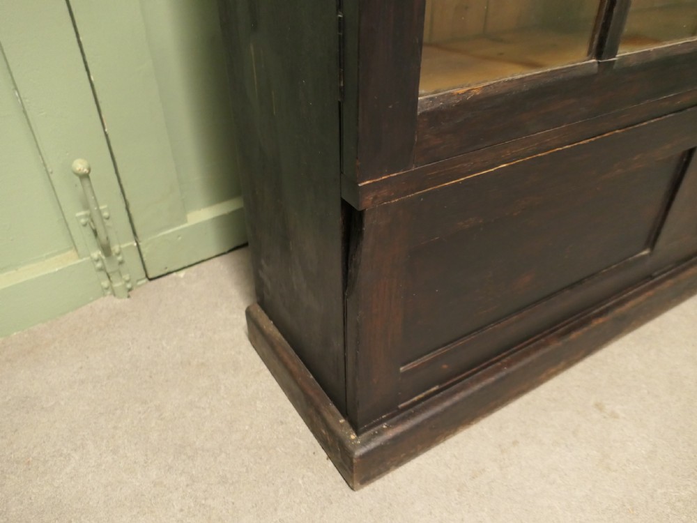 Old Oak School Cupboard, Glazed Bookcase View III