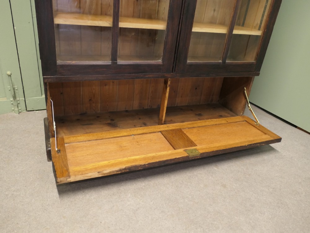 Old Oak School Cupboard, Glazed Bookcase View IV