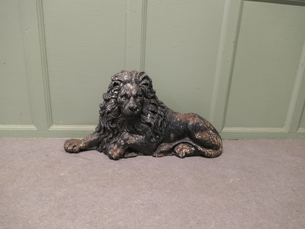 A Flat Back Cast Iron Lion Garden Ornament Figure Door Stop
