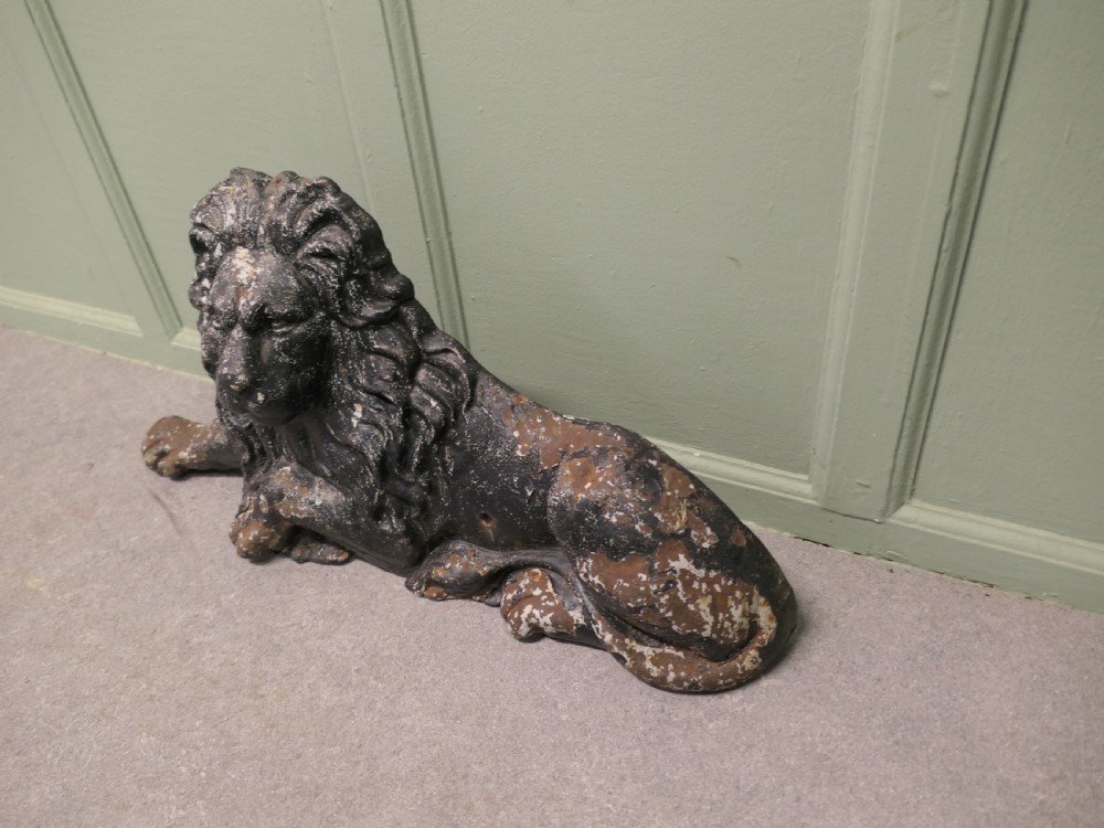 A Flat Back Cast Iron Lion Garden Ornament Figure Door Stop View II