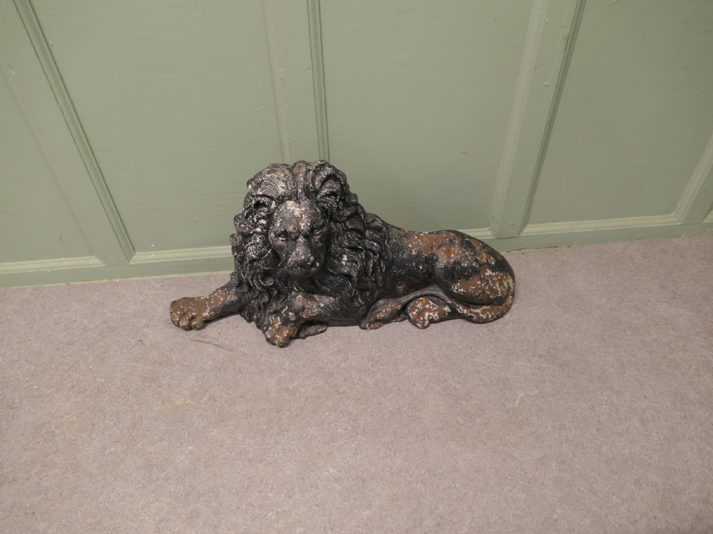 A Flat Back Cast Iron Lion Garden Ornament Figure Door Stop View III
