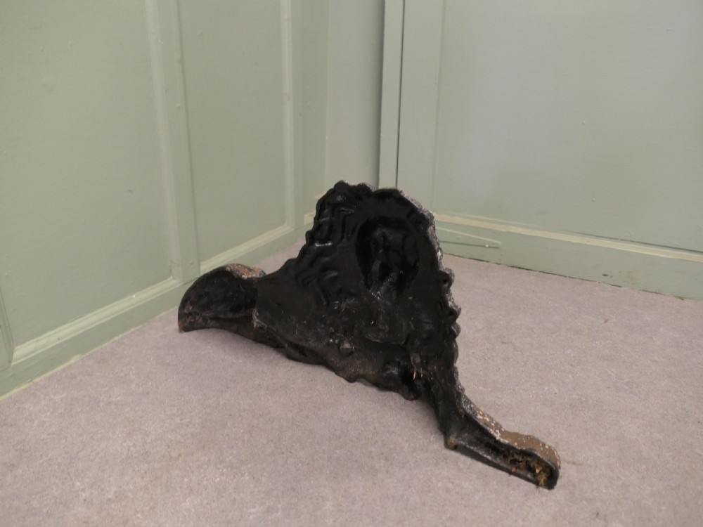 A Flat Back Cast Iron Lion Garden Ornament Figure Door Stop View VI